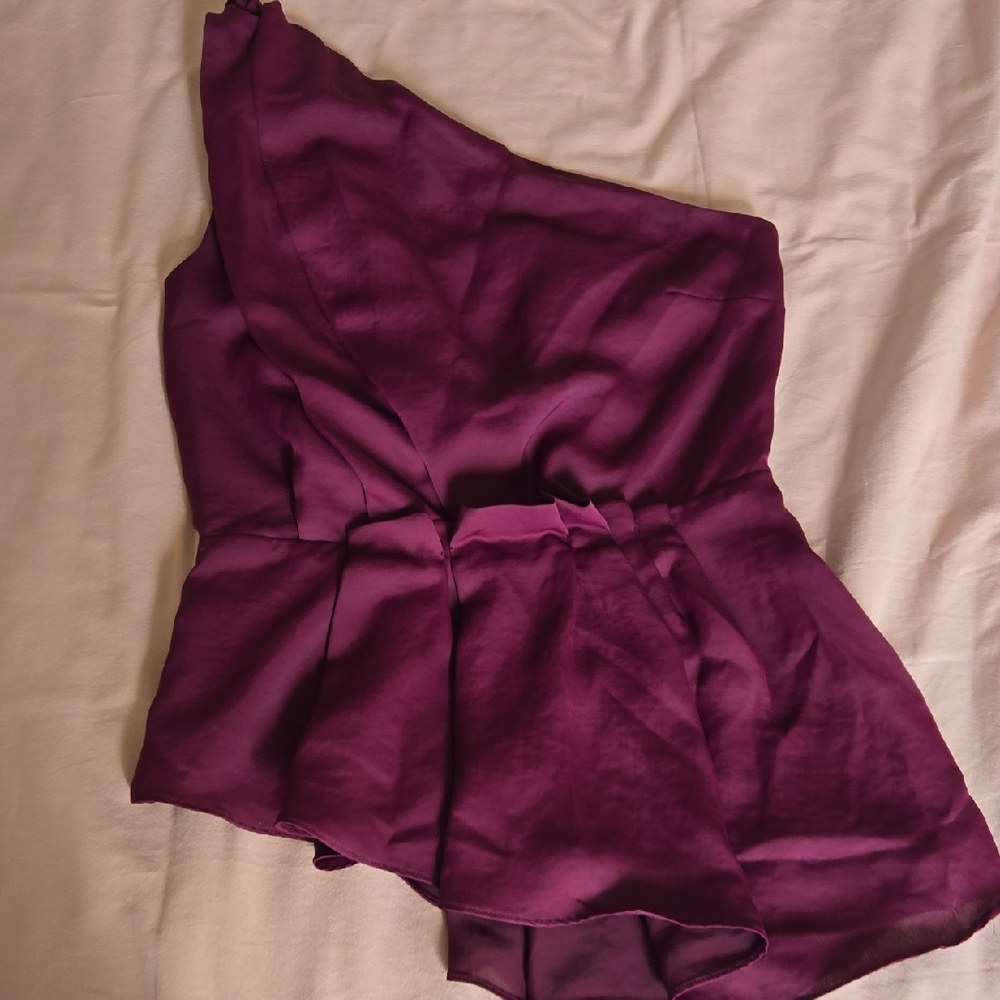 RACHEL Rachel Roy Plum One-Shoulder Top